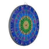 Blauwgroene kleurstof dartbord (Voorkant Links)