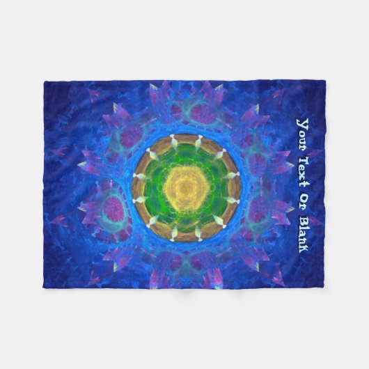 Blauwgroene kleurstof fleece deken (Voorkant (Horizontaal))