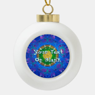 Blauwgroene kleurstof keramische bal ornament
