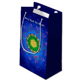 Blauwgroene kleurstof klein cadeauzakje (Achterkant Gekanteld)