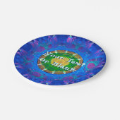 Blauwgroene kleurstof papieren bordje (Gekanteld)