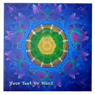 Blauwgroene kleurstof tegeltje