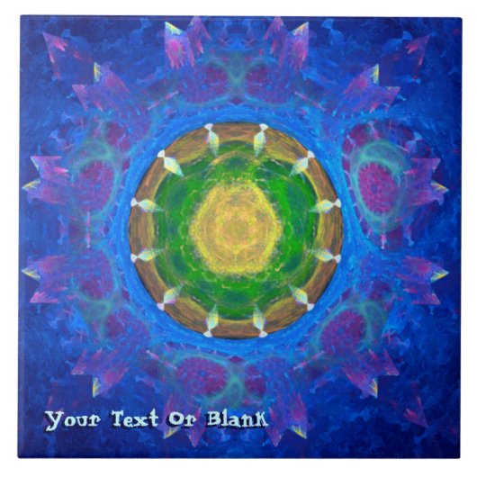 Blauwgroene kleurstof tegeltje (Voorkant)