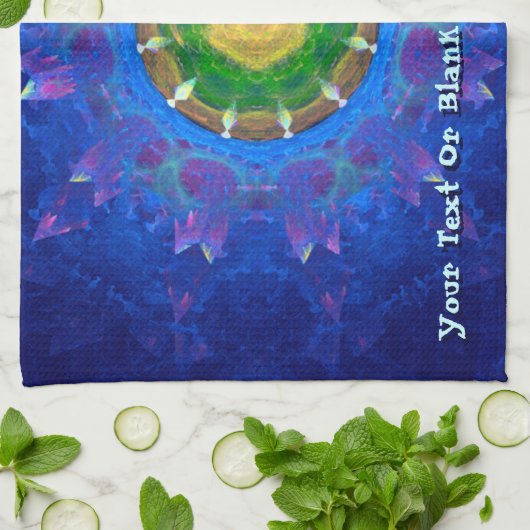 Blauwgroene kleurstof theedoek (Gevouwen)