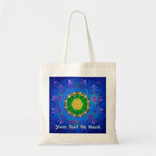 Blauwgroene kleurstof tote bag