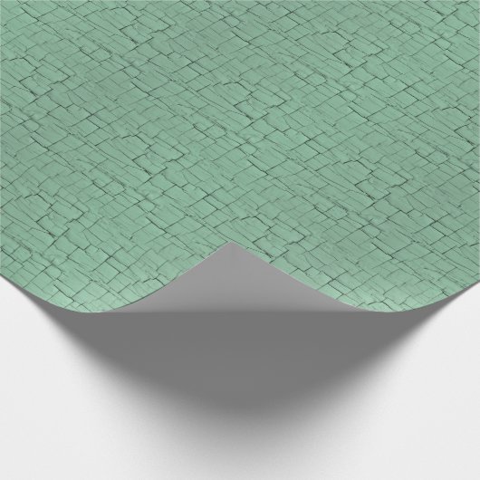 Blauwgroene kraakverf cadeaupapier (Hoek)