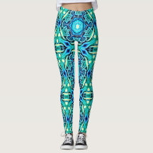 Blauwgroene Leggings