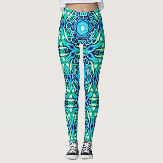 Blauwgroene Leggings (Voorkant)