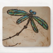 Blauwgroene Libel Flitst op het Strand Muismat (Voorkant)