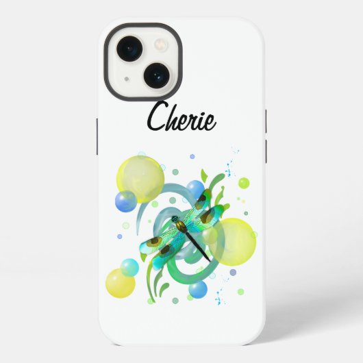 Blauwgroene Libellen iPhone Hoesje (Achterkant)