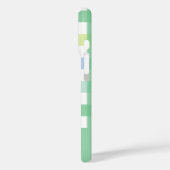 Blauwgroene Limoen pastel gingham patroon monogram Case-Mate iPhone Case (Achterkant / Links)