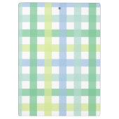Blauwgroene Limoen pastel monogram gingham patroon Klembord (Achterkant)
