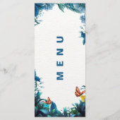 Blauwgroene Loofvlinder Ontvangst Diner  Menu (Achterkant)
