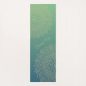 Blauwgroene Mandala Gradient Yogamat (Achterkant)