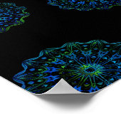 Blauwgroene mandala poster (Hoek)