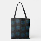 Blauwgroene mandala tote bag (Achterkant)