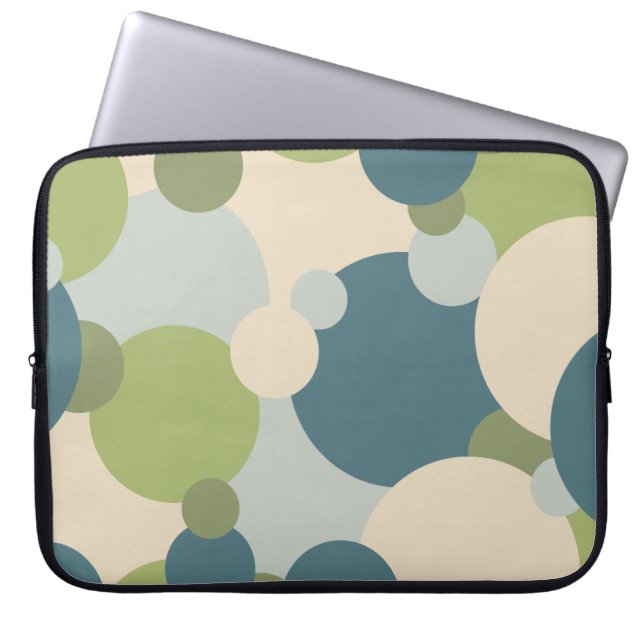 Blauwgroene moleculen laptoptas laptop sleeve (Voorkant)