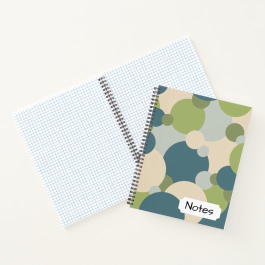 Blauwgroene moleculen Spiraal Notitieboek (Binnen)