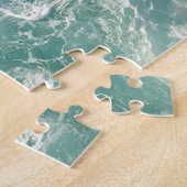 Blauwgroene oceaan golven legpuzzel (Zijkant)
