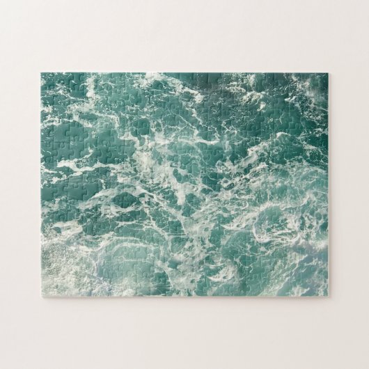 Blauwgroene oceaan golven legpuzzel (Horizontaal)
