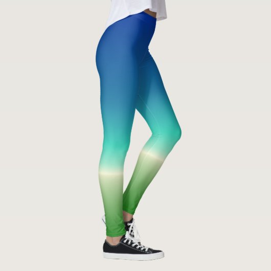Blauwgroene oceaangradiënt leggings (Rechts)