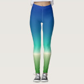 Blauwgroene oceaangradiënt leggings (Voorkant)
