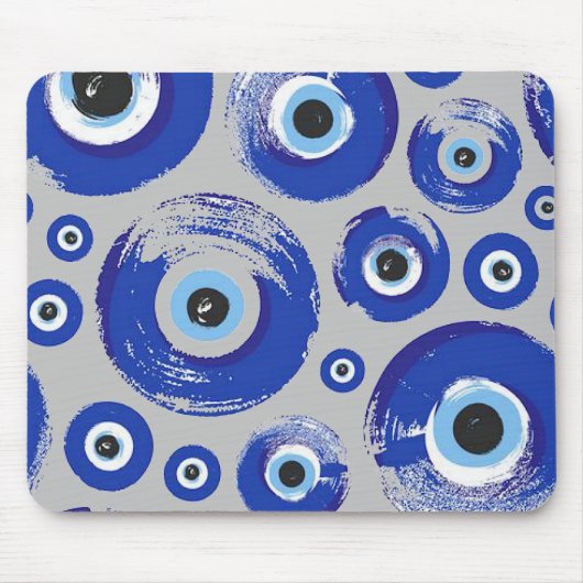 Blauwgroene ogen bedrukt muismat (Voorkant)