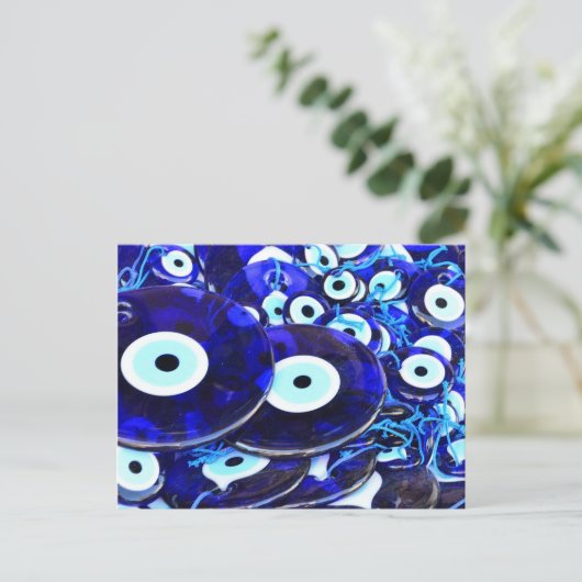 Blauwgroene ogen briefkaart (Staand voorkant)