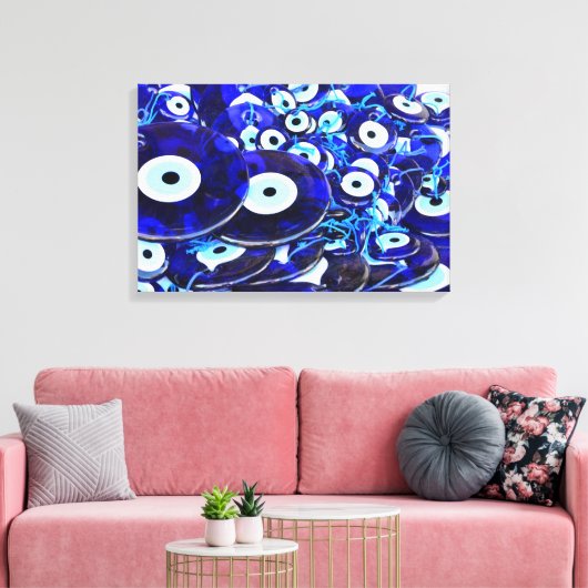Blauwgroene ogen canvas afdruk (Insitu (Woonkamer))