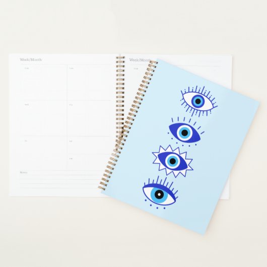 Blauwgroene ogen Energieveredeling Hamsa mysterie Planner (Display)
