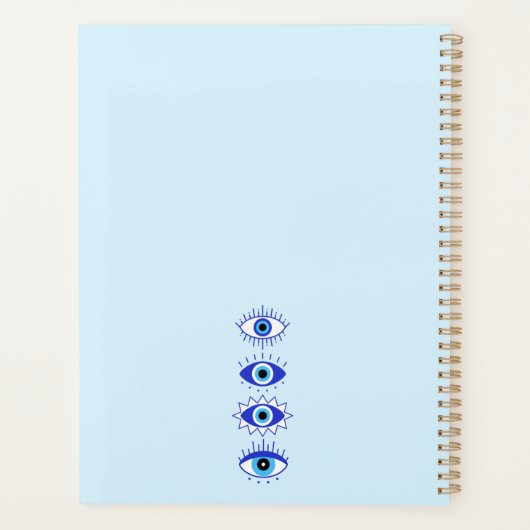 Blauwgroene ogen Energieveredeling Hamsa mysterie Planner (Achterkant)