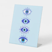 Blauwgroene ogen Energieveredeling Hamsa mysterie Reclamebord Met Voetstuk (Voorkant)