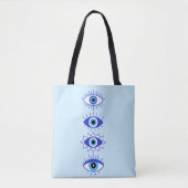 Blauwgroene ogen Energieveredeling Hamsa mysterie Tote Bag (Voorkant)