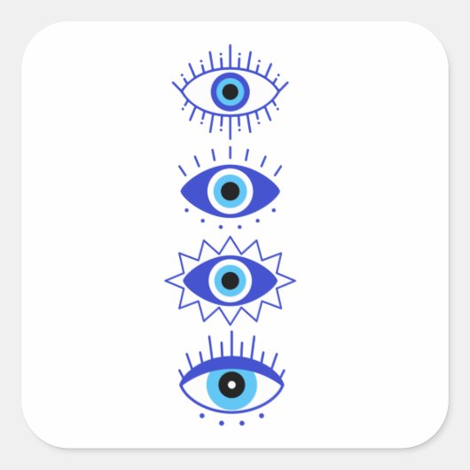 Blauwgroene ogen Energieveredeling Hamsa mysterie Vierkante Sticker (Voorkant)