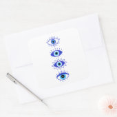 Blauwgroene ogen Energieveredeling Hamsa mysterie Vierkante Sticker (Envelop)