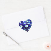 Blauwgroene ogen hart sticker (Envelop)