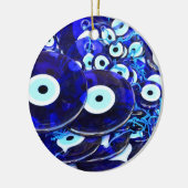 Blauwgroene ogen keramisch ornament (Links)