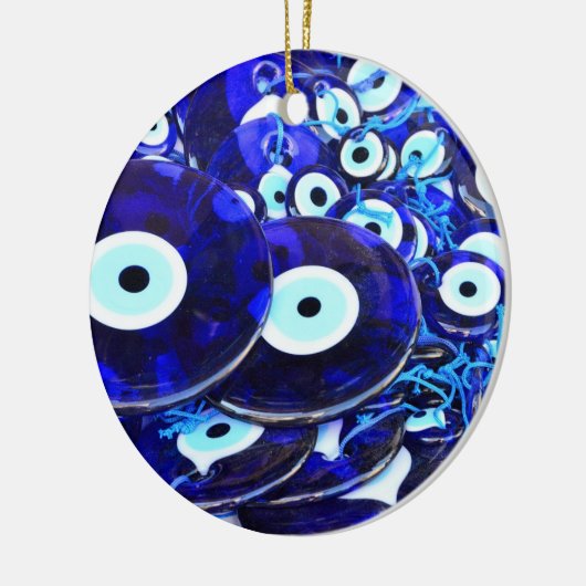 Blauwgroene ogen keramisch ornament (Links)