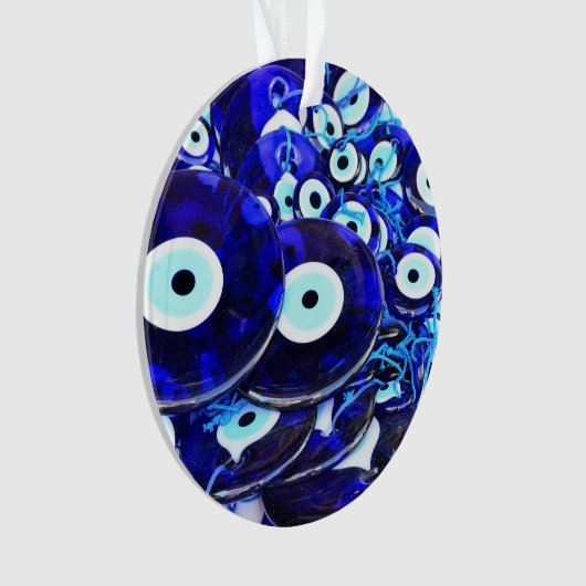 Blauwgroene ogen ornament (voorkant)