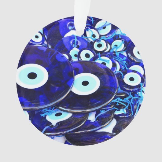 Blauwgroene ogen ornament (voorkant)