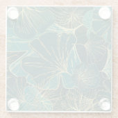 Blauwgroene olie glazen onderzetter (Achterkant)