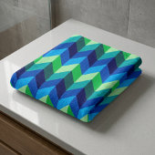 Blauwgroene Ombre Chevrons Badhanddoek