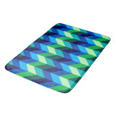 Blauwgroene Ombre Chevrons Grote Badmat (Gekanteld)