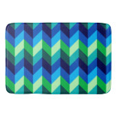 Blauwgroene Ombre Chevrons Grote Badmat (Voorkant)
