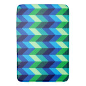 Blauwgroene Ombre Chevrons Grote Badmat (Voorkant Verticaal)