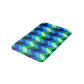 Blauwgroene Ombre Chevrons Kleine Badmat (Gekanteld)