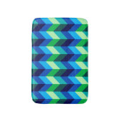 Blauwgroene Ombre Chevrons Kleine Badmat (Voorkant Verticaal)