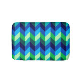 Blauwgroene Ombre Chevrons Kleine Badmat (Voorkant)