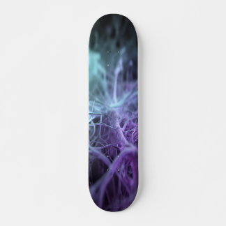 Blauwgroene onderling verbonden neurale lijnen persoonlijk skateboard