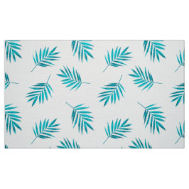 Blauwgroene palmbladeren patroon stof